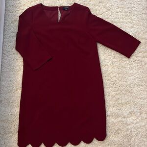 Classic long sleeve maroon shift dress from The Limited. M petite.